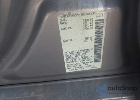 2014 Nissan Altima 2.5/2.5 S/2.5 Sl/2.5 Sv from USA, damaged, VIN 1N4AL3AP0EC203037